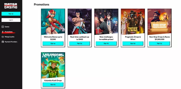 Manga Casino Homepage – the best games and bonuses